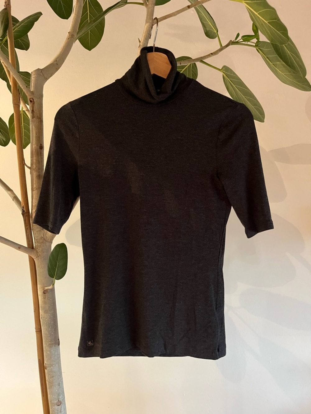 Ralph Lauren Black Short-Sleeve Turtleneck Tee